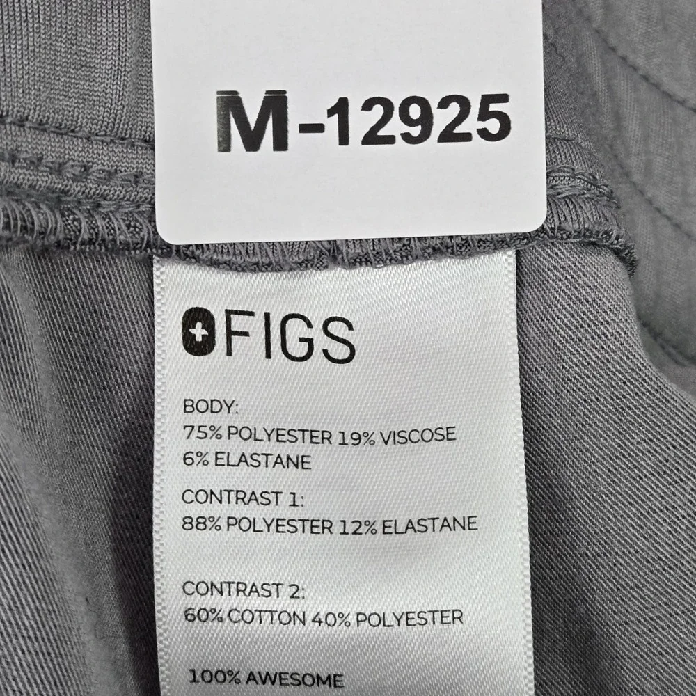 FIGS Women Scrub Pants XL Gray Zamora Jogger Zipper PO#2153 28